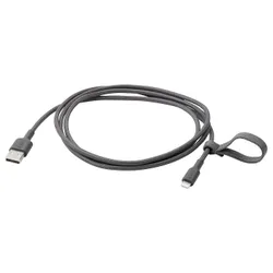 IKEA LILLHULT(005.275.92) USB-A до блискавки, темно-сірий