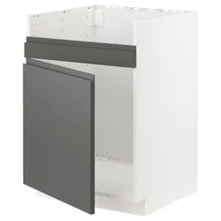 IKEA METOD(294.544.44) HAVSEN 1-местная тумба под мойку, белый/Воксторп темно-серый
