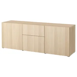 IKEA BESTÅ(193.251.84) комбинация с выдвижными ящиками, под беленый дуб / Лаппвикен под беленый дуб