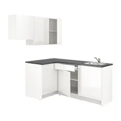 IKEA KNOXHULT(993.884.03) кутова кухня, глянсовий / білий