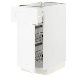 IKEA METOD / MAXIMERA(694.734.12) stj шафа / корзина др / ящик / двері, Enköping білий / ефект білого дерева