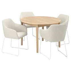 IKEA SKANSNÄS / TOSSBERG(195.615.19) стіл та 4 стільці, світлий буковий шпон/білий Gunnared beige