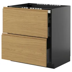 IKEA METOD / KNIVSHULT(095.890.00) Sza St Pł/2FR/3SZU, Czarnoszary/Voxtorp Imit. дуб