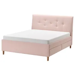 IKEA IDANÄS(604.471.73) мягкая кровать с выдвижными ящиками, Гуннаред бледно-розовый