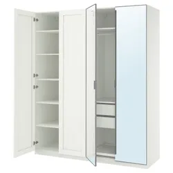 IKEA PAX / KAMMARTORP/GULLABERG(295.725.84) Комбинация гардероба, Белое/белое зеркало