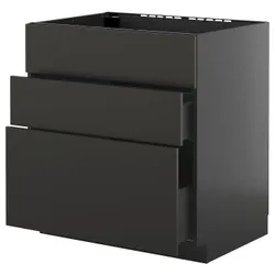 IKEA METOD / KNIVSHULT(895.877.85) sz stj zl+3fr/2sz, чорно-сірий/Nickebo матовий антрацит