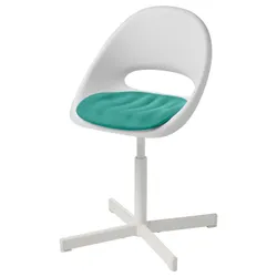 IKEA LOBERGET / SIBBEN(395.013.17) дитяче крісло з подушкою, білий/бірюзовий