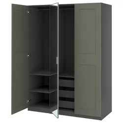 IKEA PAX / KAMMARTORP/GRIMO(895.792.57) Комбинация гардероба, темно -серое/серое зеркало
