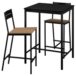 IKEA SANDSBERG / SANDSBERG(394.204.20) барный стол и 2 табурета, черный / черный