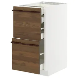 IKEA METOD / MAXIMERA(795.745.28) STJ 2FR/2N/WED/W., Белый/стенста темно -коричневый пепельный шпон
