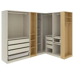 IKEA PAX(996.074.67) кутова шафа, сіро-бежевий сіро-бежевий/імітація дуба