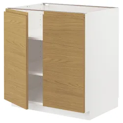 IKEA METOD(095.388.88) підлогова шафа/полиці/2 двері, білий/імітація Воксторпа дуб