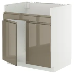 IKEA METOD(395.773.31) Хавсен раковини 2KOM, білий/Voxtorp Gloss Dark -brown
