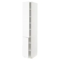 IKEA METOD(594.735.11) высокий шкаф с полками/2 дверцы, Enköping белый/имитация дерева белый