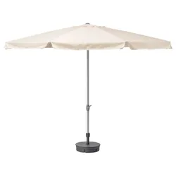 IKEA LJUSTERÖ(092.193.15) зонт с основанием, бежевый / темно-серый Grytö