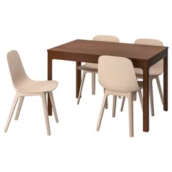 IKEA EKEDALEN / ODGER(692.214.38) стол и 4 стула, коричневый / белый бежевый