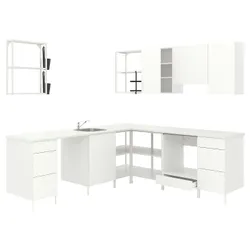 IKEA ENHET(693.380.23) угловая кухня, белый