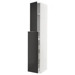 IKEA METOD / MAXIMERA(094.986.65) висока висока висока 1/4 двері, білий/матовий антрацит Nickebo