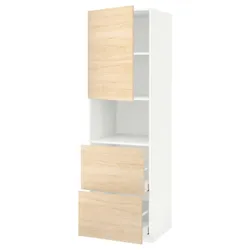 IKEA METOD / MAXIMERA(094.584.62) в микродверном шкафу / 2 ящика, белый/светлый ясень Аскерсунд узор