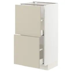 IKEA METOD / MAXIMERA(694.267.22) нижний шкаф с 2 ящиками, белый / Хавсторп бежевый