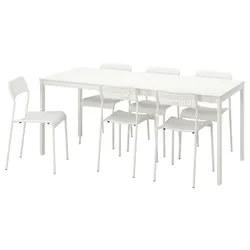 IKEA VANGSTA / ADDE(894.830.47) стол и 6 стульев, белый / белый