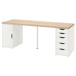 IKEA LAGKAPTEN / ALEX(195.217.07) письмовий стіл, біла пляма/імітація дуб білий