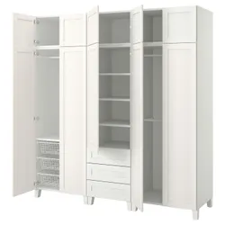 IKEA PLATSA(894.853.48) шафа 10 дверей + 3 ящика, білий/САННІДАЛ білий