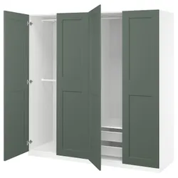 IKEA PAX / GRIMO(995.792.66) Комбінація гардеробу, білий/сірий -зелений