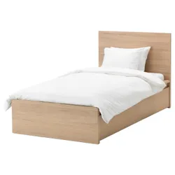IKEA MALM (591.323.10) Кровать, высокая, 2 контейнера, белый витраж, Luroy