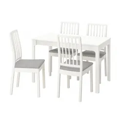 IKEA EKEDALEN / EKEDALEN(994.829.62) стол и 4 стула, белый белый / Оррста светло-серый