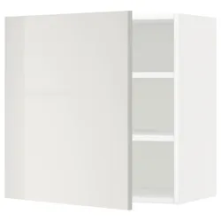 IKEA METOD(294.619.20) навісна шафа з полицями, білий / Ringhult світло-сірий