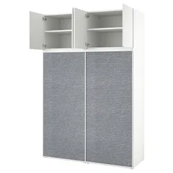 IKEA PLATSA(594.927.22) шкаф 2 двери + 4 двери, белый ЛАРКОЛЛЕН двусторонний/бежевый/темно-серый ФОННЕС белый