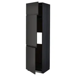IKEA METOD(794.956.73) висока шафа для льоду/морозильна камера/3 двері, чорний/Upplöv матовий антрацит