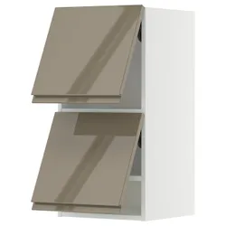 IKEA METOD(995.774.65) Горизонтальный шкаф 2 двери OTW Touch, белый/voxtorp Gloss Dark -Brown