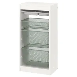 IKEA TROFAST(694.787.11) ящик/лоток для хранения kmb, белый серый/светло-зеленый серый