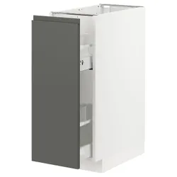 IKEA METOD / MAXIMERA(893.064.84) нижня шафа / висувні внутрішні кріплення, білий / Voxtorp темно-сірий