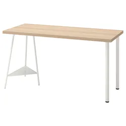 IKEA LAGKAPTEN / TILLSLAG(494.172.95) стол письменный, под беленый дуб / белый