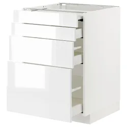 IKEA METOD / MAXIMERA (694.338.12) шкаф с выдвижной столешницей / 3 ящика, белый / Рингхульт белый