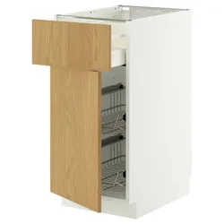 IKEA METOD / MAXIMERA(896.017.05) Шафа STJ/Кошик DR/SZUF/DOWER, Білий/Сінарп навколо дуба