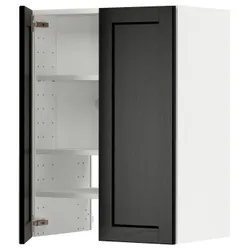 IKEA METOD(095.045.34) навесной шкаф с полкой/дверью, белый/Lerhyttan черная морилка
