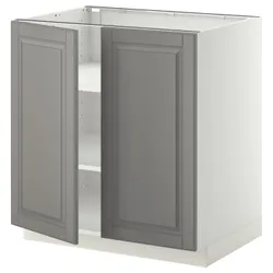 IKEA METOD (694.594.06) stj шкаф/полки/2 дверцы, белый / Бодбин серый