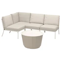 IKEA SEGERÖN / LÅGASKÄR(095.777.52) Мебель из 3 человек, Внешний белый/бежевый/фрон/дувхольмен бежевый