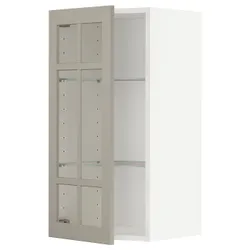 IKEA METOD(894.621.82) напівпансіон / скляні двері, білий/Stensund beige