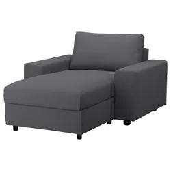 IKEA VIMLE (894.091.37) шезлонг, з широкими підлокітниками / Hallarp сірий