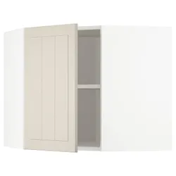 IKEA METOD(494.079.70) кутова навісна шафа з полицями, білий/Stensund beige