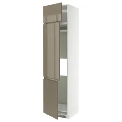 IKEA METOD(795.770.65) Гардроб Wys LOD/ZMR/3DRZ, белый/voxtorp Gloss Dark -Brown