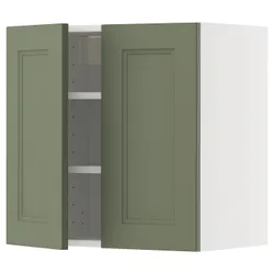 IKEA METOD(895.187.68) Настенный шкаф с полками/2 двери, Biały/Axstad Greya -green