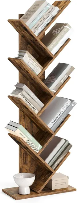 Книжный шкаф VASAGLE Tree, 8-уровневый напольный книжный шкаф, угловая полка для экономии места, с полками, для спальни, гостиной,