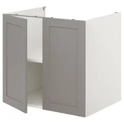 IKEA ENHET(693.210.08) стоячий шкаф с полкой/дверью, белая/серая рамка