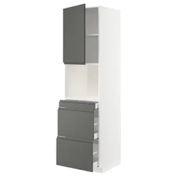 IKEA METOD / MAXIMERA(694.586.14) відділення для мікрокомбінованих дверей / 3 двер, білий/Voxtorp темно-сірий